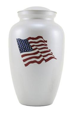white USA Flag urn