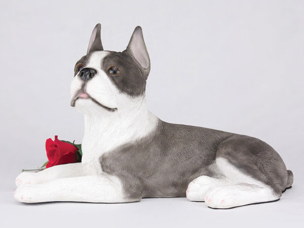 Boston Terrier figurine dog urn