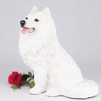 Samoyed dog cremation urn