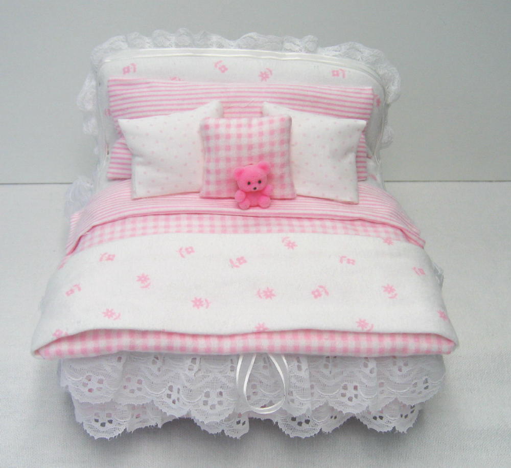 Pink and white Child's cremation Bed box 