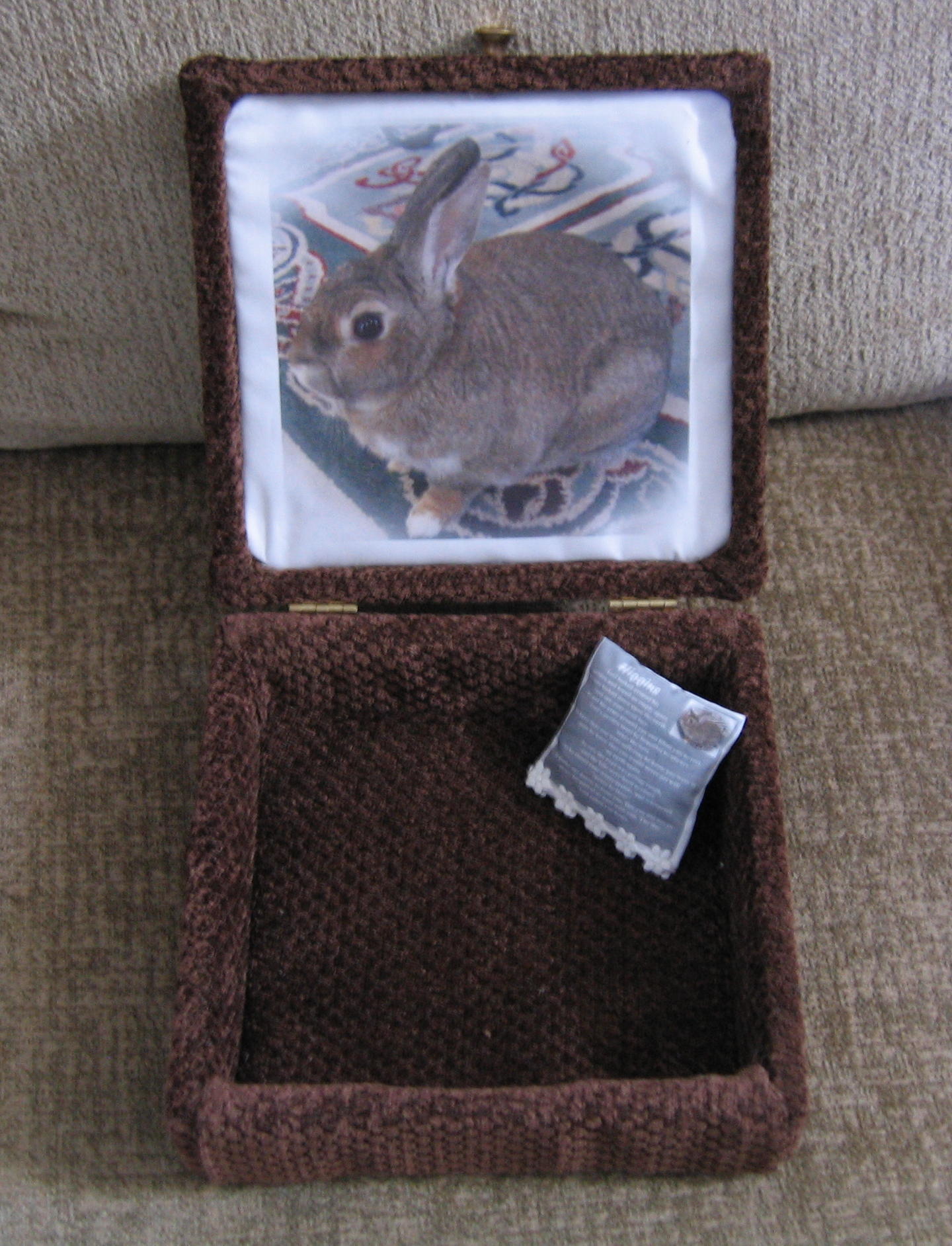 custom pet urn or keepsake box shown open