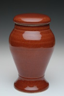 henna colored porcelain urn