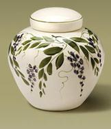 Wisteria design hand painted urn