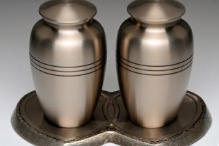 Pewter companion urns