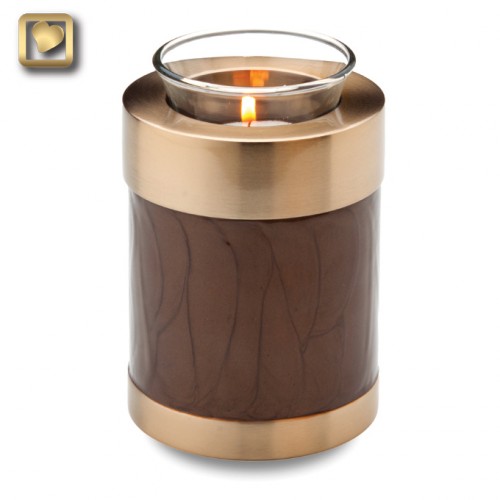 votive candle urn in brown