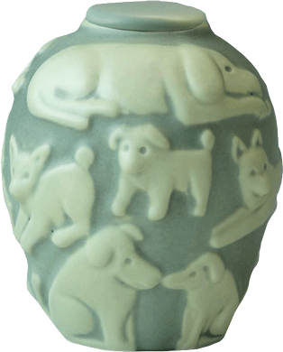 Green and Pippin custom dog urn