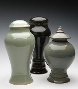 Custom Ceramic urns with a pedistal