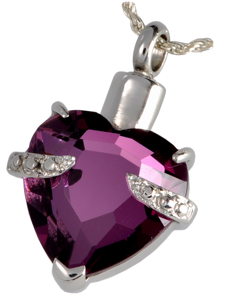 purple heart pendant