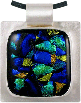 Dichroic Glass cremation memory pendant