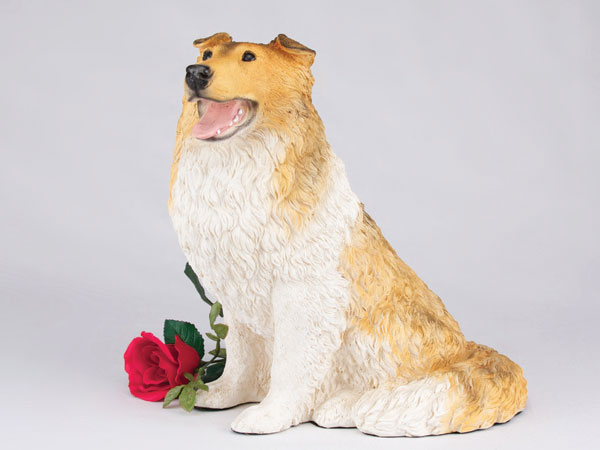 Collie, Tri-Color    figurine urn