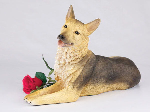 German shepherd pet cremation urn