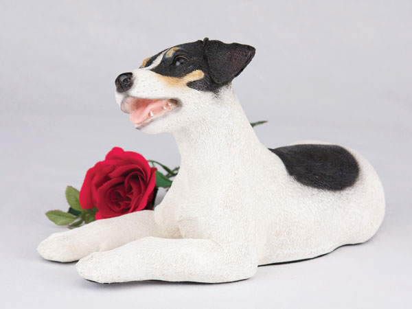  Jack Russell, Tri-Color figurine dog urn
