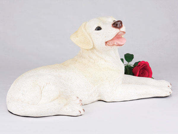 Yellow lab cremation urn