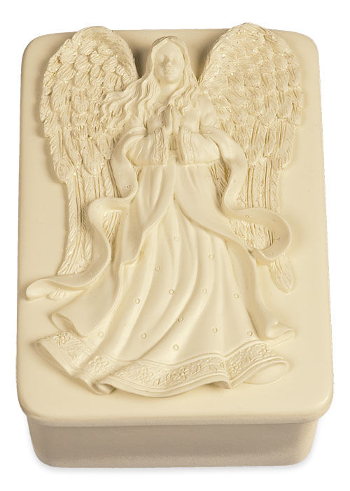 Angel Holding Flowers Keepsake Box