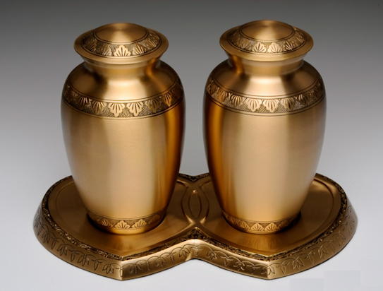 Brass companion urns