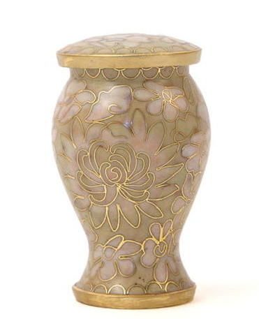 beige Cloisonne keepsake urn