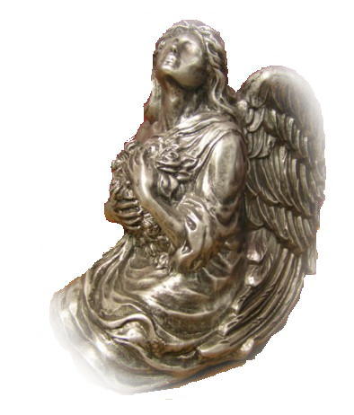 Antique bronze keepsake angel urn