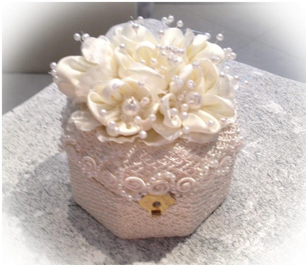 satin flower engagement ring box