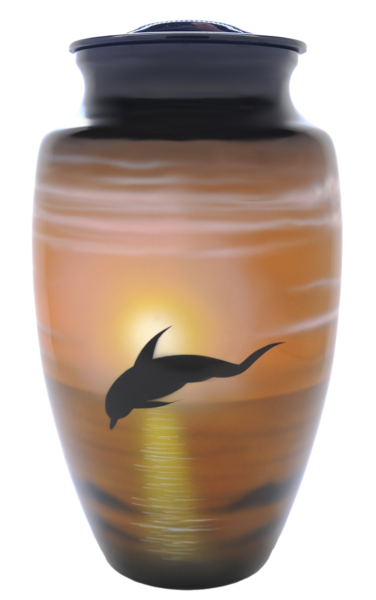 DOLPHIN HAND PAINTED URN