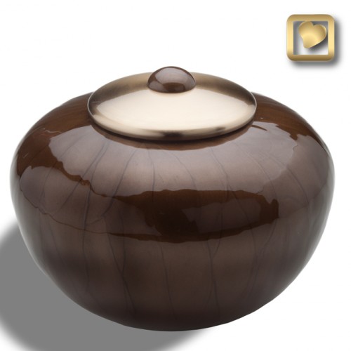 bronze pearl round cremation urn