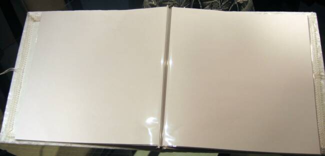 opened wedding album