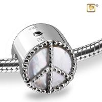 sterling silver peace sign cremation charm 