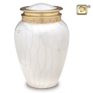 PEARL AND GOLD BRASS URN