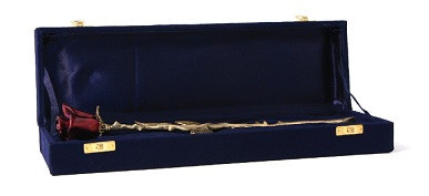 Blue velvet presentation box