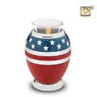 American flag votive urn