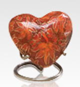 red cloisonne keepsake heart urn