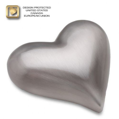 Pewter heart keepsake urn