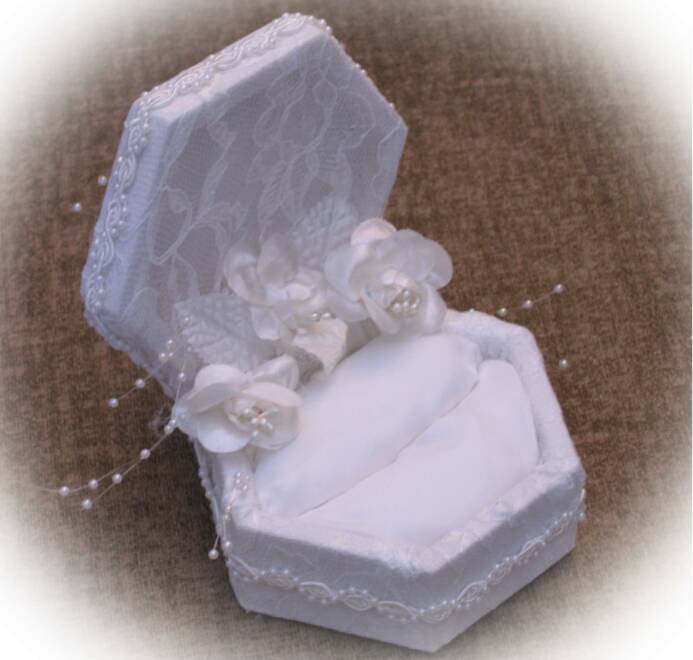 open double  wedding ring box