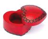 Open red heart urn