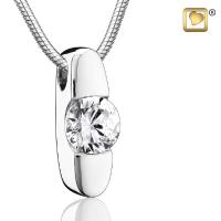 Hope Rhodium Plated with Clear Crystal Cremation Pendant