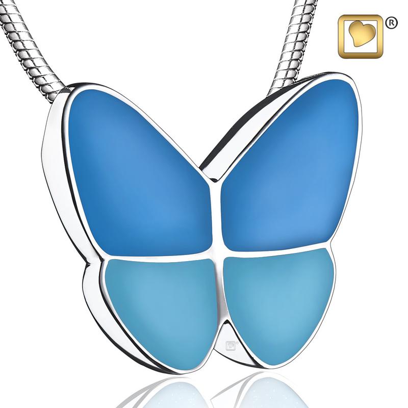 Sterling Silver Wings of Hope Butterfly Cremation Pendant