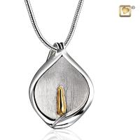  Calla Lily Gold Vermeil Two Tone Cremation Pendant