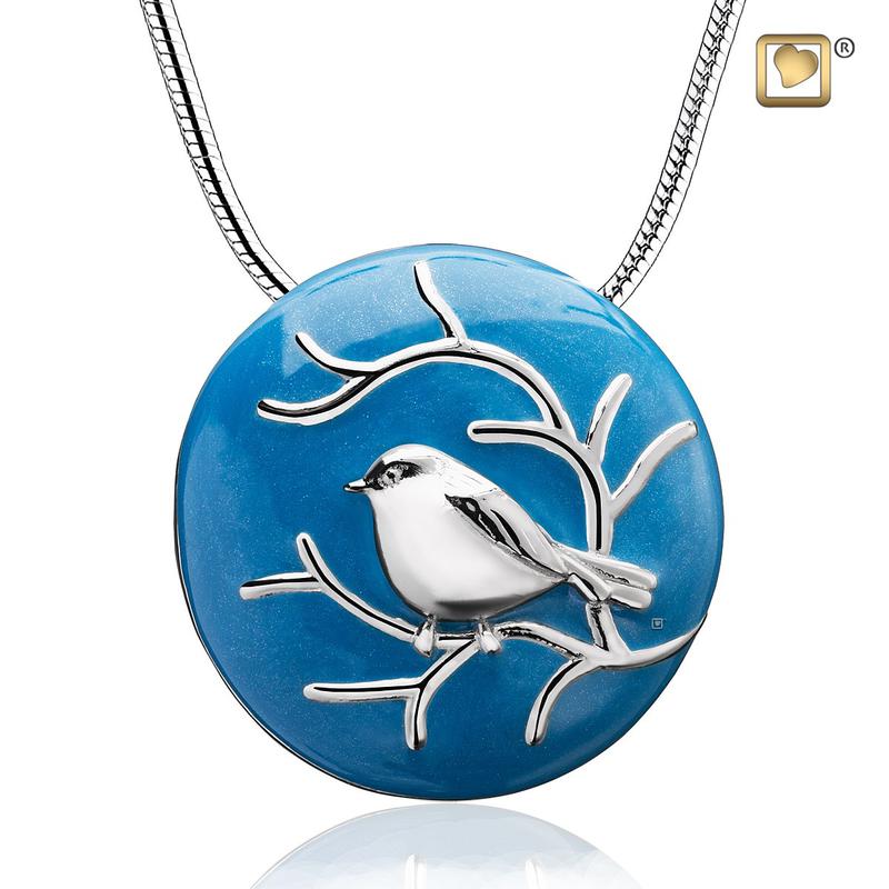 Blue Bird cremation pendant