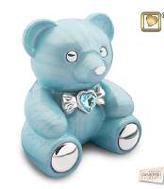 BLUE TEDDY BEAR URN