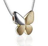 Butterfly Gold Vermeil Two Tone Cremation Pendant