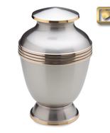 puter and brass elegant cremation urn