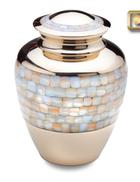 brass mother of pearl cremation urn