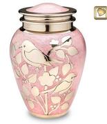 PINK AND GOLD BESSING BIRD BRASS URN