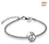 sterling silver peace sign bracelet cremation charm 