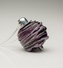 Plum colored venitian glass pendant