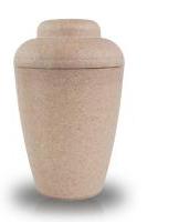 Tan vase shaped biodegradable urn