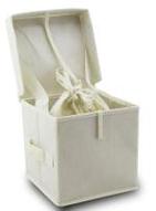 biodegradable White box urn and bag opened