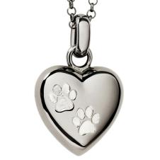 Black Rhodium heart shaped cremation Keepsake pendant