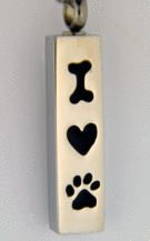 I Love Paws Stainless  Pet Cremation Ash Pendant