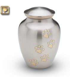 Classic Pewter Paw Print Pet Urn 