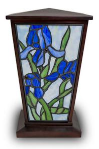 BLUE IRIS​ STAINES GLASS CREMATION URN